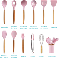 Set de Utensilios de Cocina de Silicona